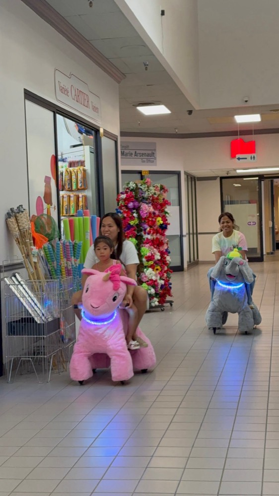 Kids riding indoors